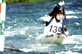 競技中の海渕選手