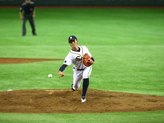 都市対抗野球本大会決勝戦では二塁を踏ませない気迫の投球を見せた佐伯投手