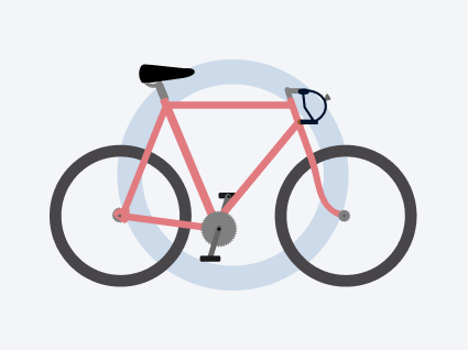 ロードバイク、クロスバイクなど対象となる自転車のイラスト。