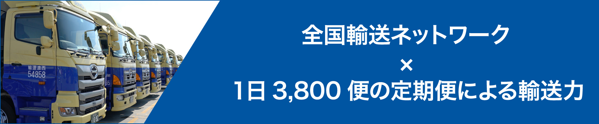 全国輸送ネットワーク×1日3,800便の定期便による輸送力