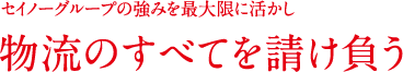 セイノーグループの強みを最大限に活かし物流のすべてを請け負う