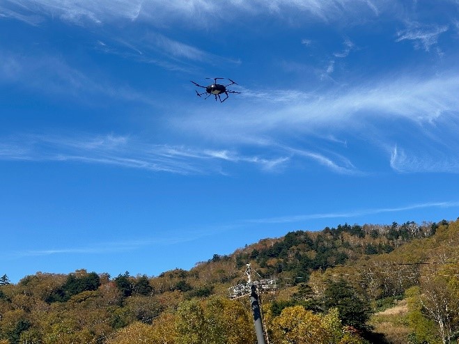 ドローンの飛行風景